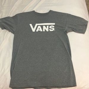 Grey Vans shirt with white Vans Logo